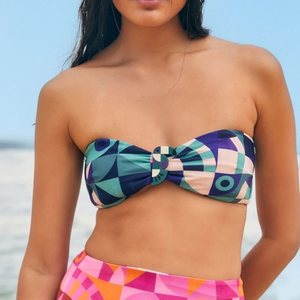 NWT Anthropologie Farm Rio Ombre Toucan Bikini Top Large